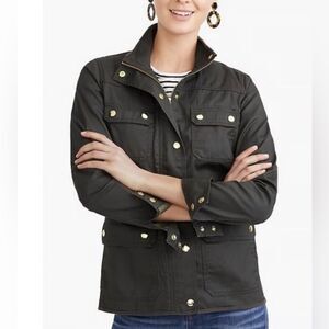 J.Crew Military Resin Waxed Coated Jacket Forest Green Size Small